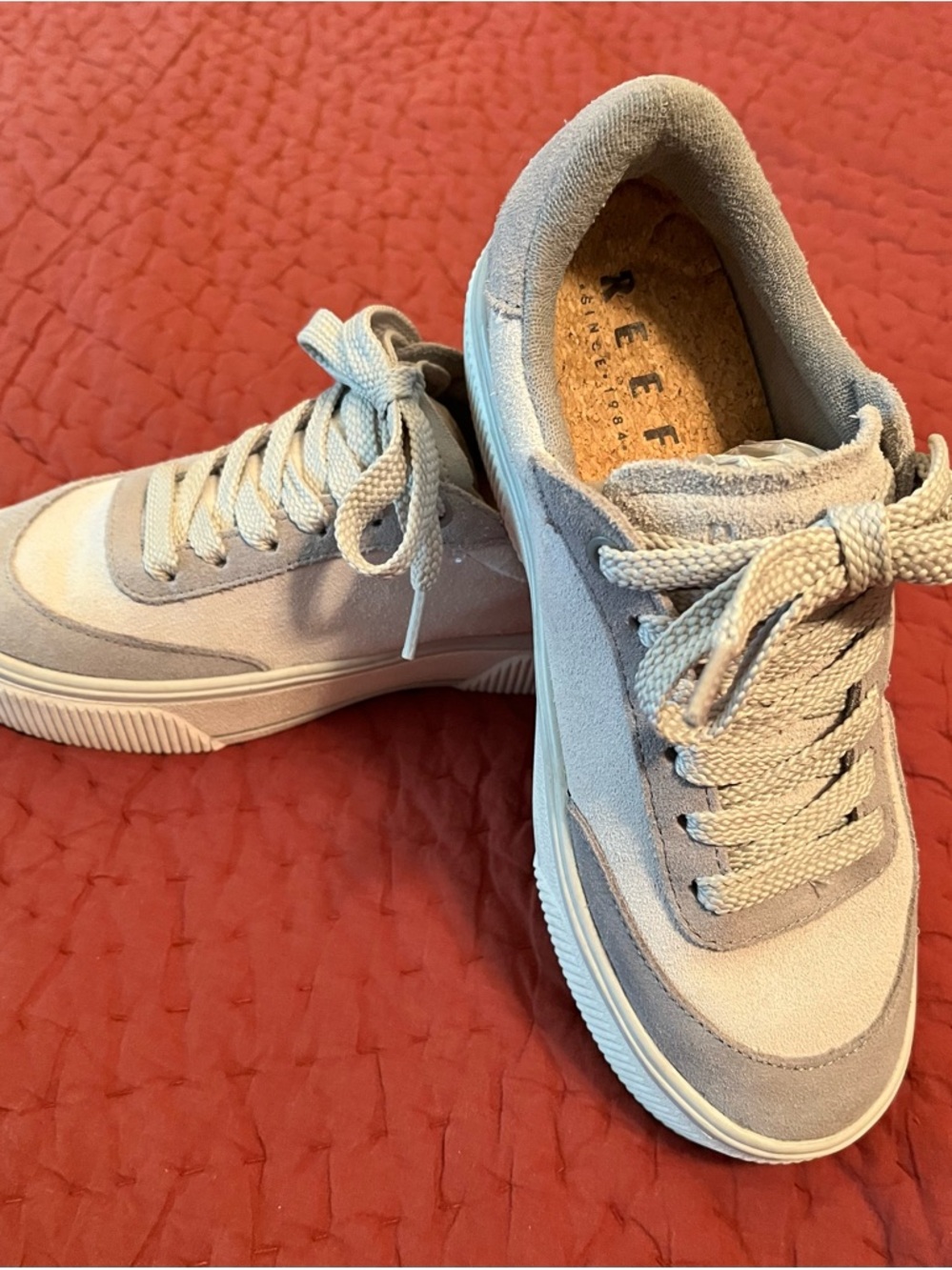 Reef Leather Lay Day Lift Sneakers - Light Gray